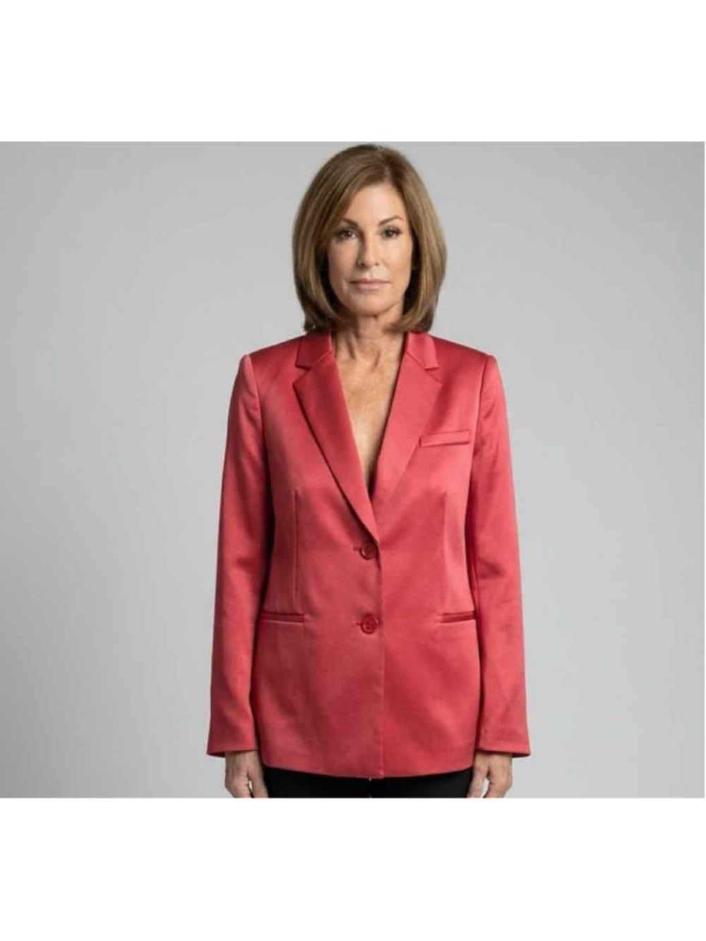 Alice + Olivia Candy Pink Satin Single Breasted Blazer Jacket Size M